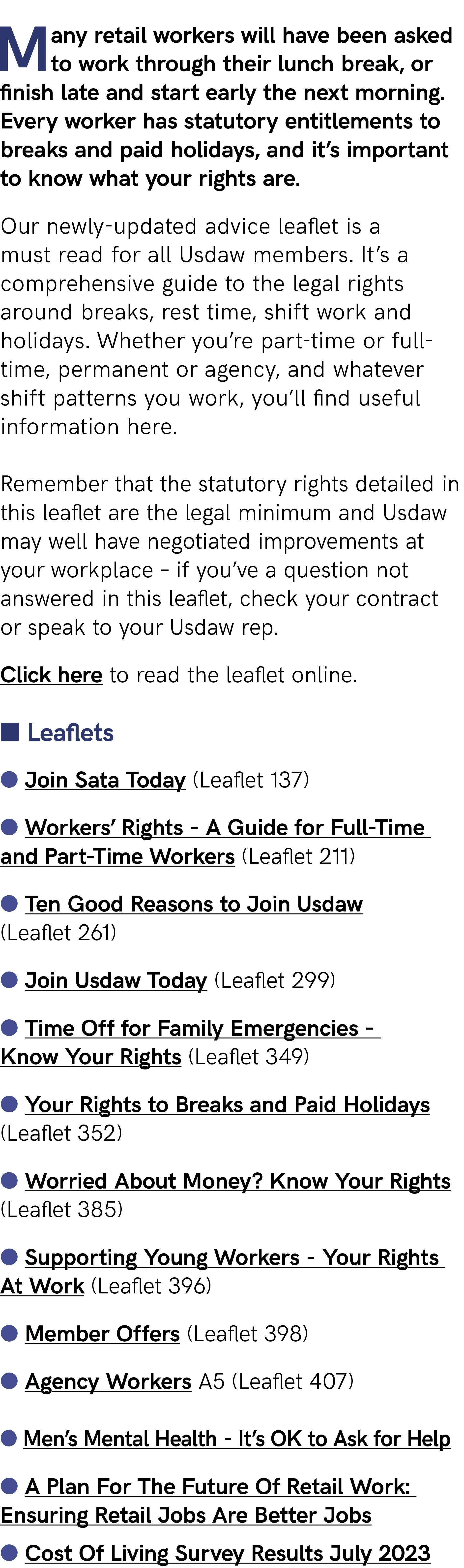 Many retail workers will have been asked to work through their lunch break, or finish late and start early the next m...